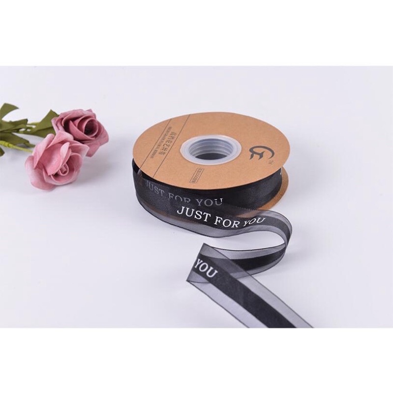 Ruy băng ren voan in chữ JUST FOR YOU