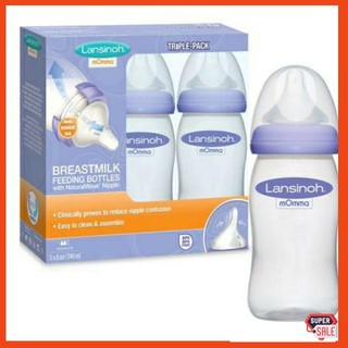 Bình sữa 𝐋𝐀𝐍𝐒𝐈𝐍𝐎𝐇 𝐌𝐎𝐌𝐌𝐀 160ml/240ml (chọn size núm)