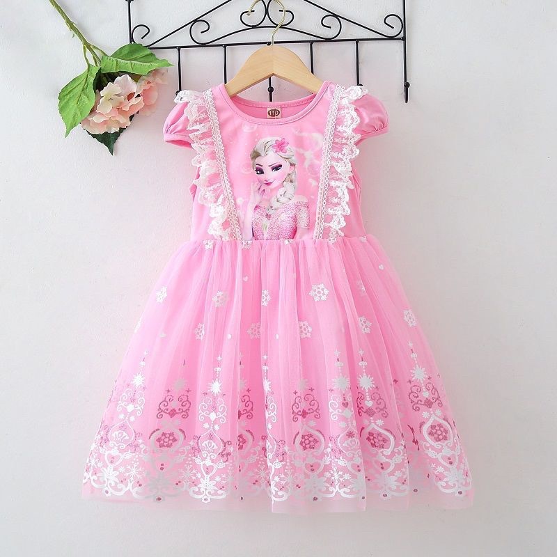 Đầm voal công chúa Elsa.