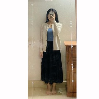 Pass áo len cardigan màu be
