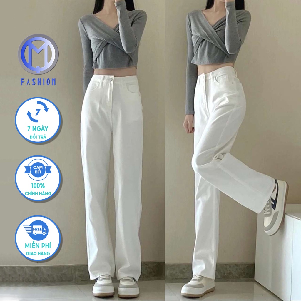 Quần ống suông nữ kaki M Fashion dáng dài baggy che khuyết điểm tôn dáng KK01