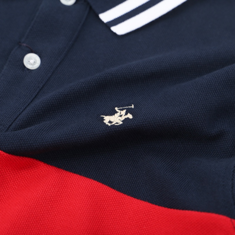 Beverly Hills Polo Club - Áo polo Áo polo dài tay Nam Regular Fit Navy đậm phối DNM- BHPC PMRLW21TL030