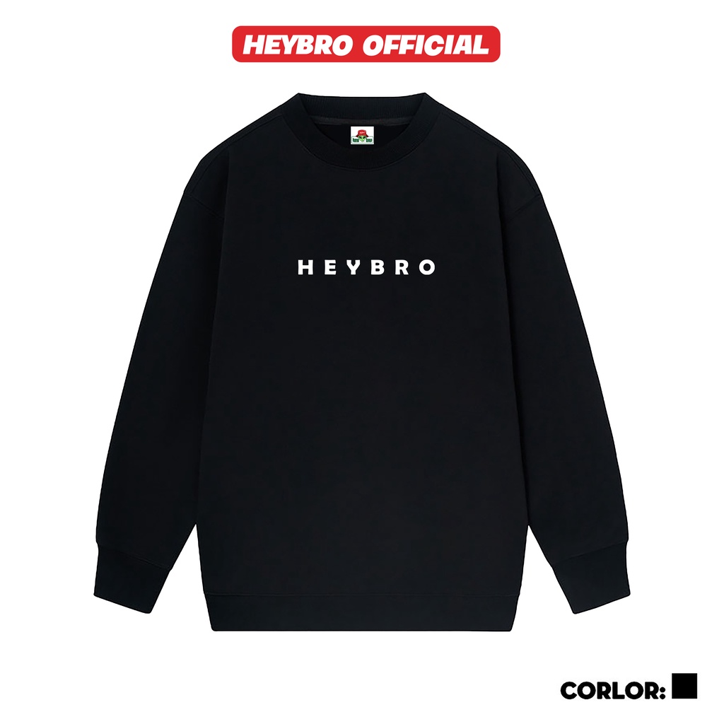 Áo nỉ sweater nam nữ Unisex HEYBRO dài tay form rộng phong cách GenZ