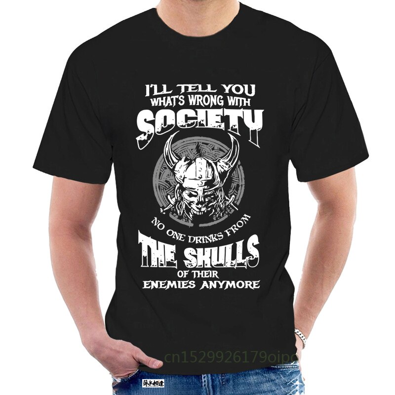 Áo thun Viking Valhalla Viking Skulls Odin Valknut Áo thun