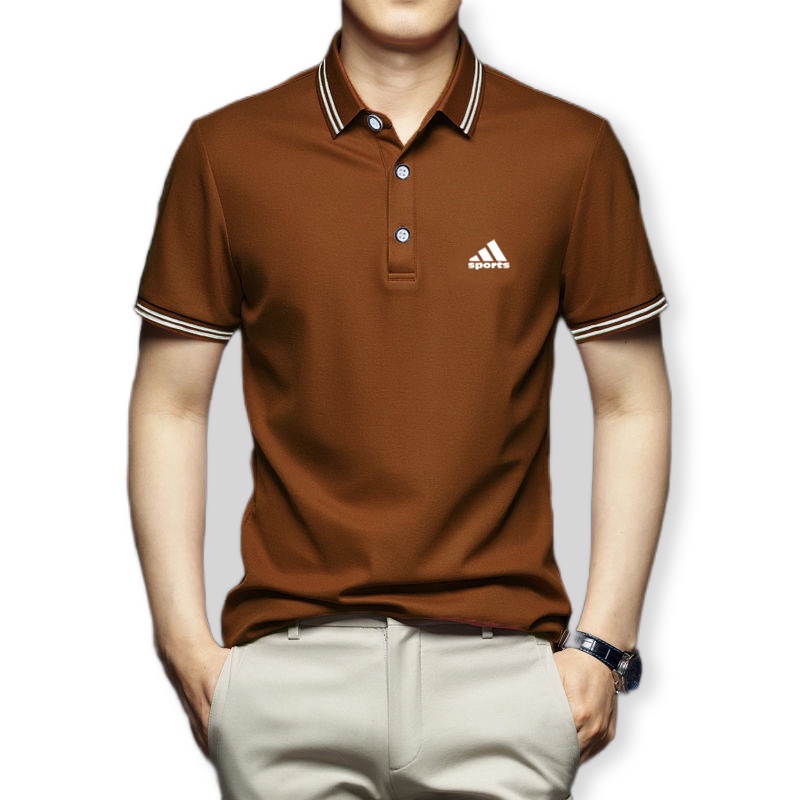 Áo polo Tay Ngắn Màu Trơn Thời Trang Cho Nam Size M-5XL