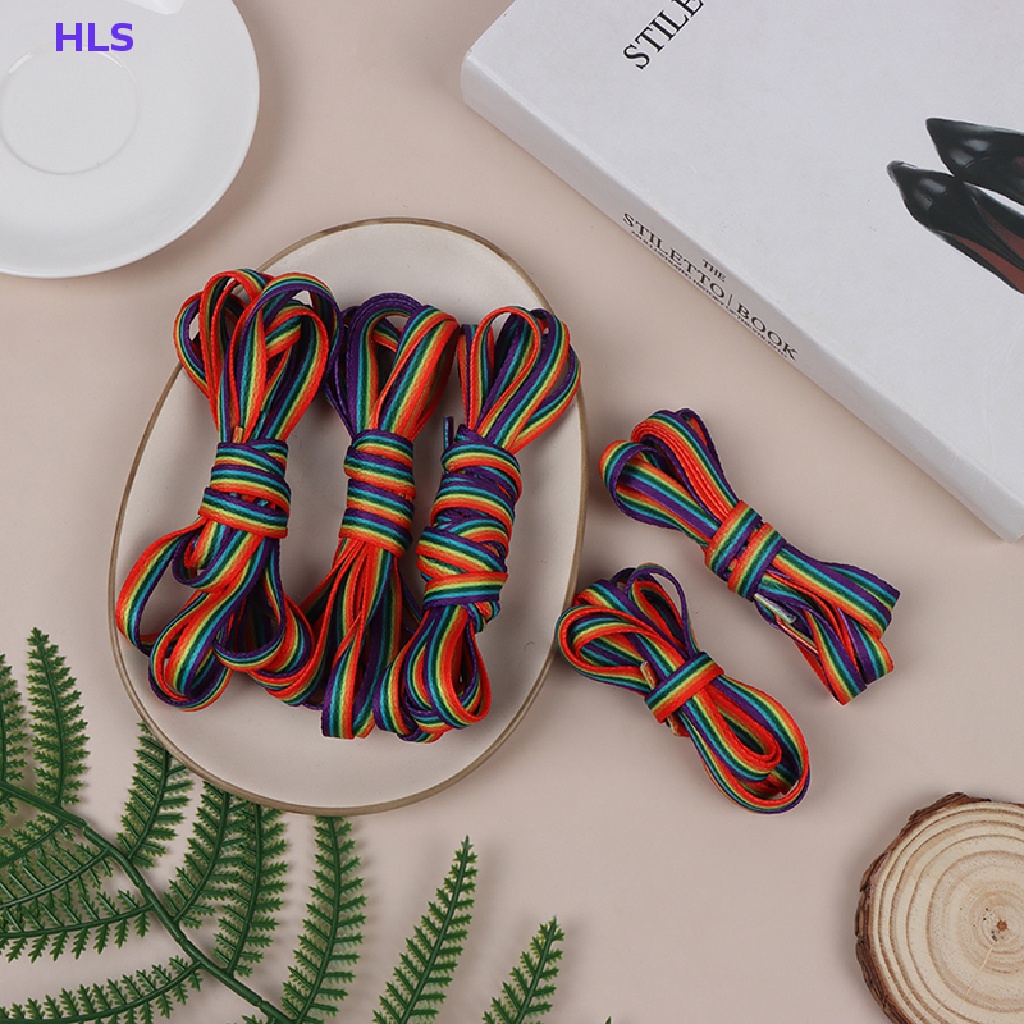 1 Cặp Dây Giày Dẹt Màu Gradient Thời Trang