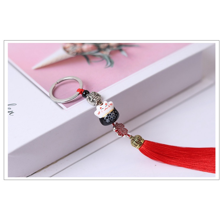 Móc Khóa Mèo Chiêu Tài - Mèo May Mắn Handmade