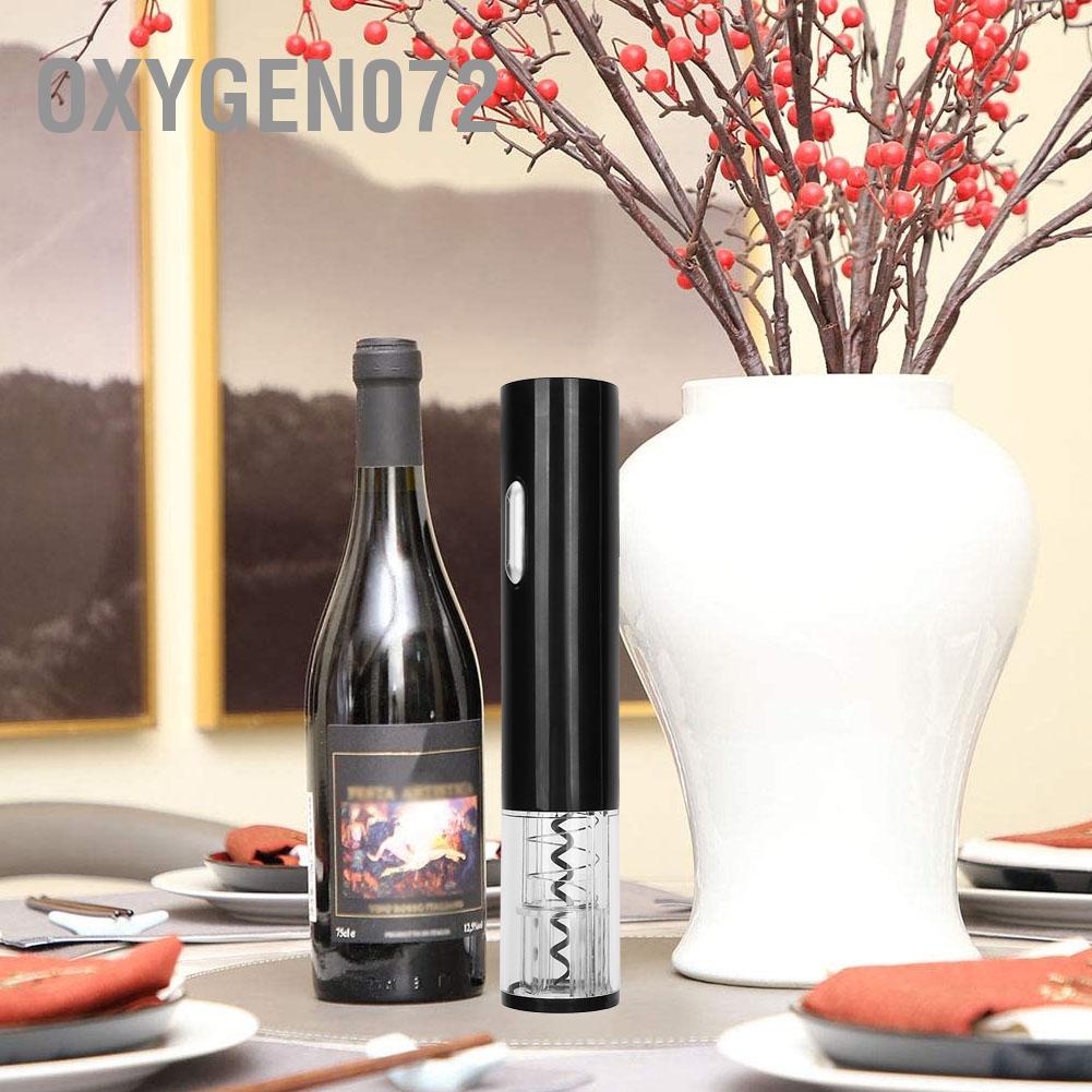 Oxygen072 Nhân công khui rượu vang đỏ bằng điện Tiết kiệm độ ồn thấp Dụng cụ mở chai tự động màu đen