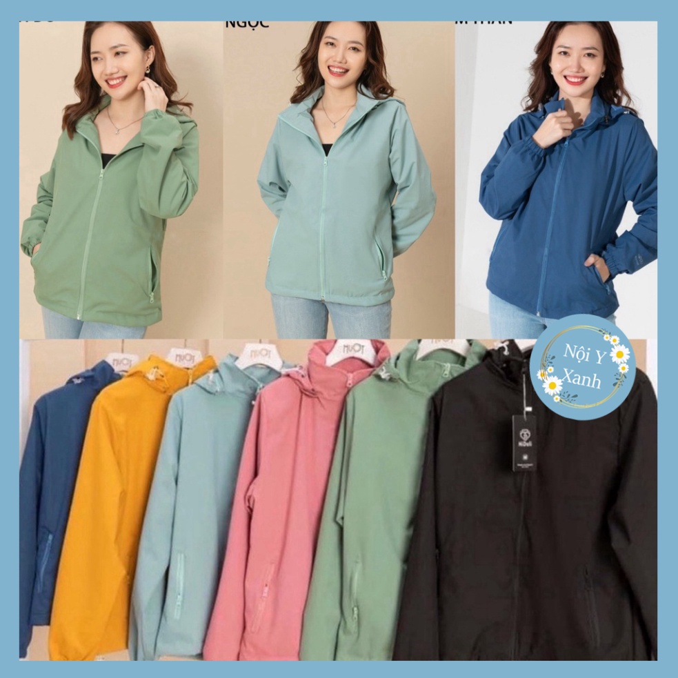 áo gió nữ 2 lớp vải tráng bạc không thấm nước cản gió chống bụi có mũ tháo rời thời thượng hàng đẹp A260 noiyxanh hot tr