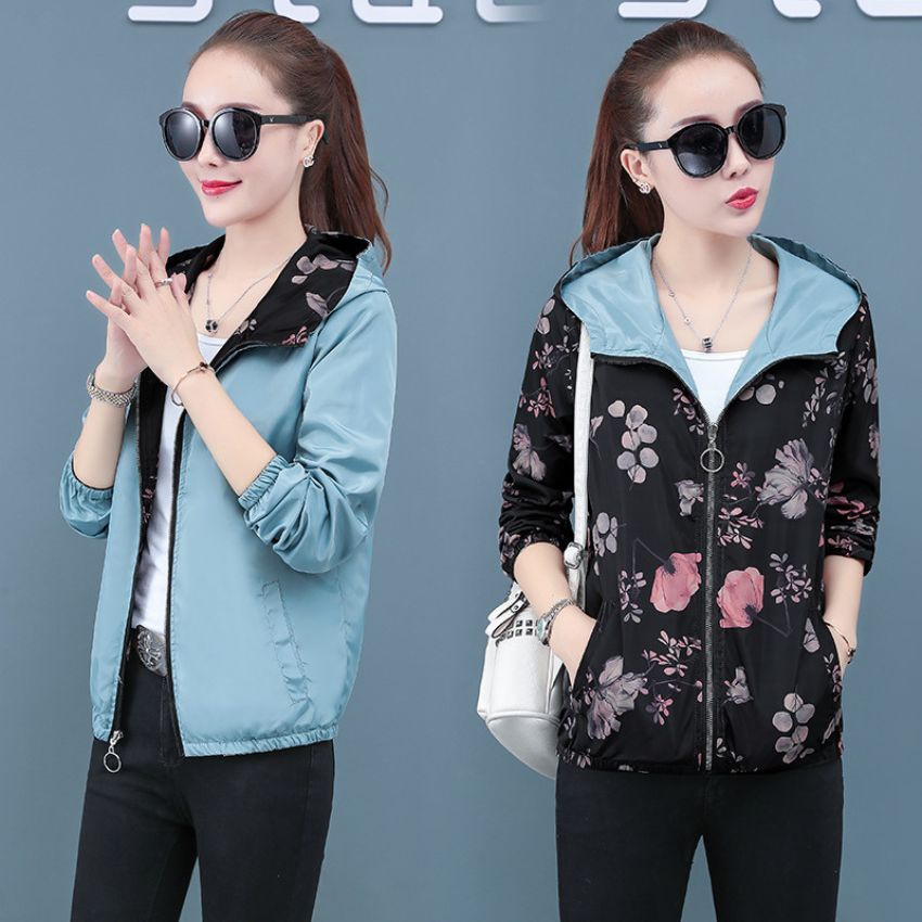 ÁO KHOÁC DÙ NỮ 2 LỚP MẶC ĐƯỢC 2 MẶT CHỐNG NẮNG ĐI MƯA CẢN GIÓ, HỌA TIẾT.