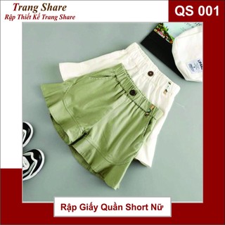Rập giấy quần short nữ qs001