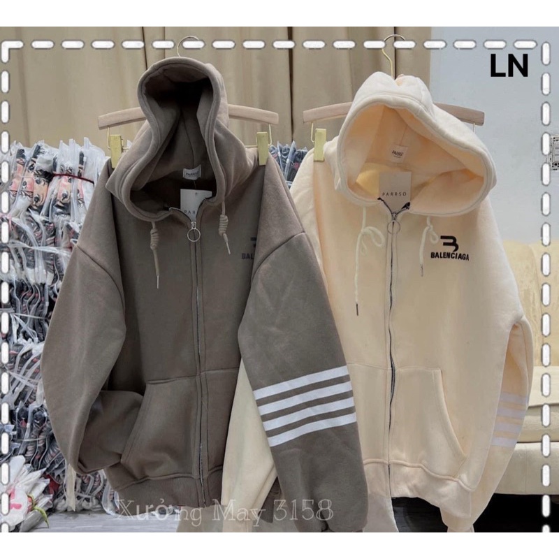 Áo khoác nỉ 4 vạch tay BALE mũ 2 lớp TH6