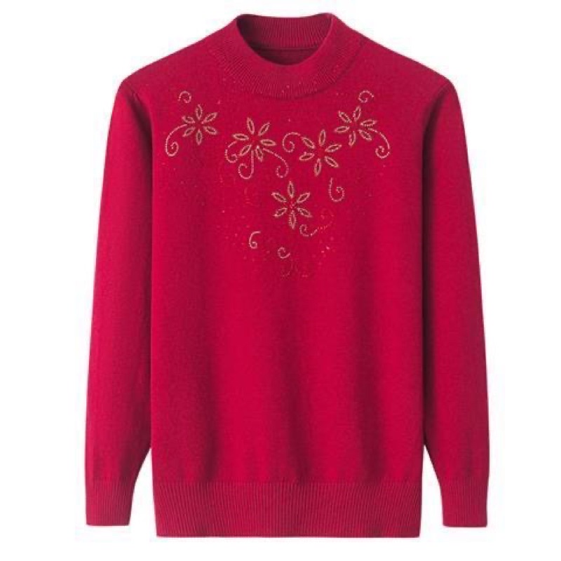 Áo len phụ nữ trung niên hoạ tiết sang trọng