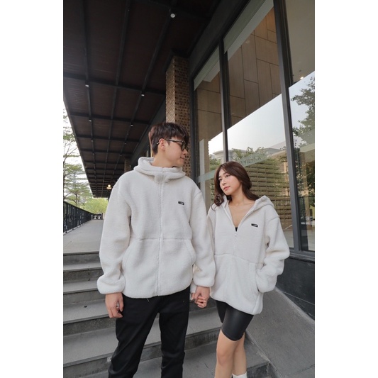 Áo khoác bông lông cừng dài tay có mũ khoá zip Nam Nữ Long sleeve Fleece Zip Jacket ET.TEE đủ màu đủ size A1966
