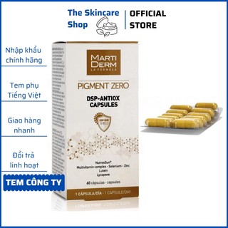 Viên uống chống nắng, làm sáng da - martiderm pigment zero dsp antiox capsules 60 viên