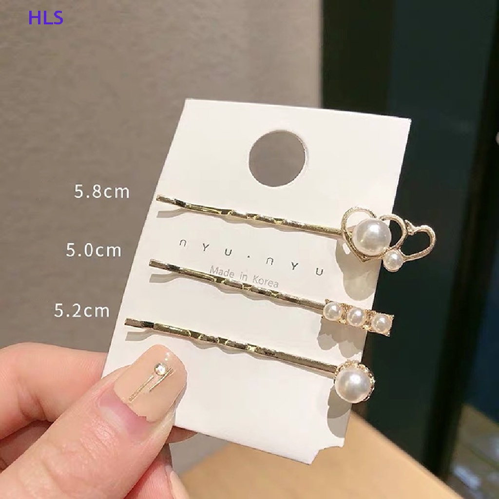 Set 3 Kẹp Tóc Đính Đá Phong Cách Hàn Quốc Cho Nữ