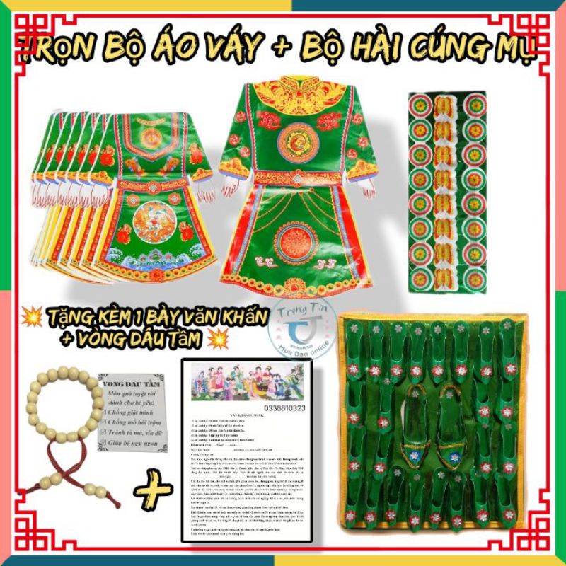 Bộ hài cúng mụ bà, nhân ngày đầy tháng,thôi nôi 💥tặng kèm bày văn khấn,1vòng đeo tay dâu tầm💥