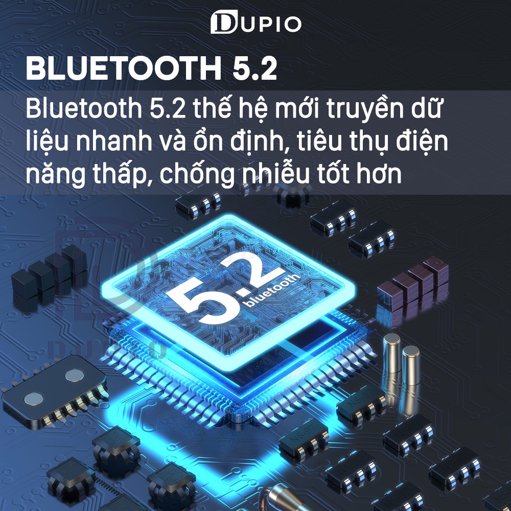 Tai nghe không dây DUPIO TN09 bluetooth V52 chống nước khử nhiễu cuộc gọi có đèn hiển thị pin