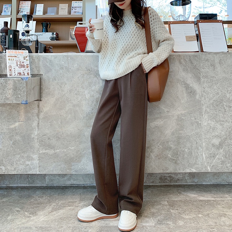 Quần dài SUXI lưng cao ống rộng phong cách Hàn Quốc thời trang mùa thu dành cho nữ