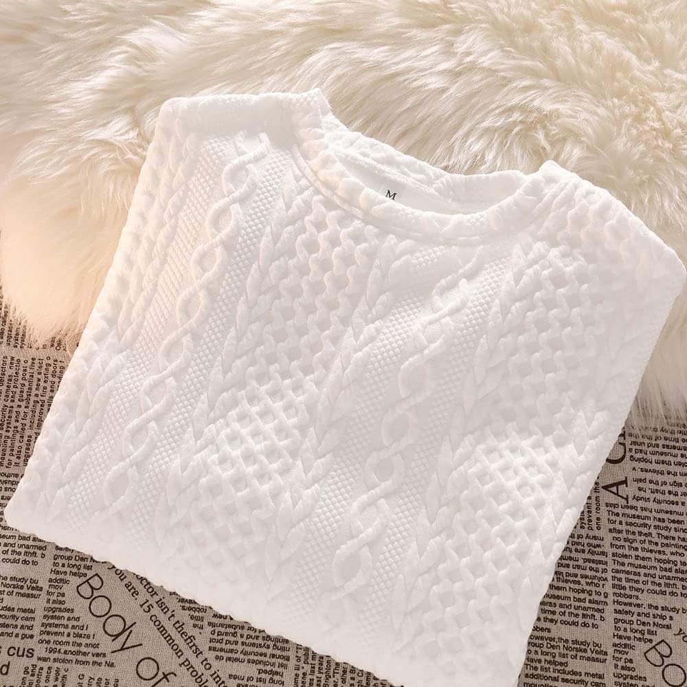 áo sweater nữ  form rộng hàn quốc áo sweater nỉ thừng màu trắng dáng rộng FreeShip