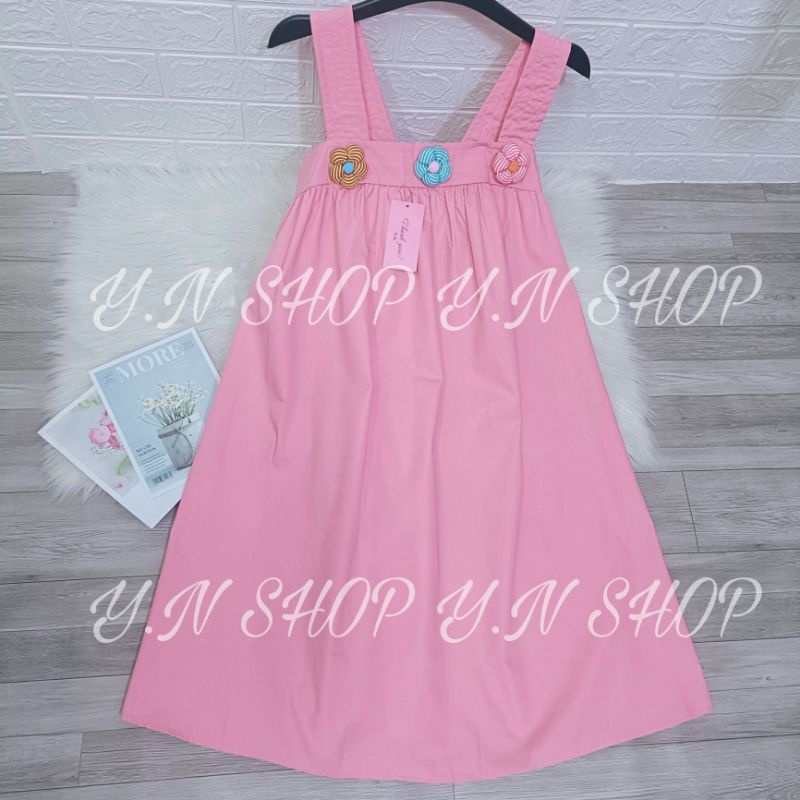 Váy Babydoll Dây Bản To Đính Hoa Nổi NEW A25