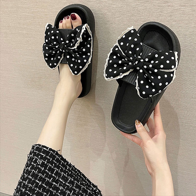 Dép sandal RENBEN đính nơ thời trang mùa hè cao cấp cho nữ