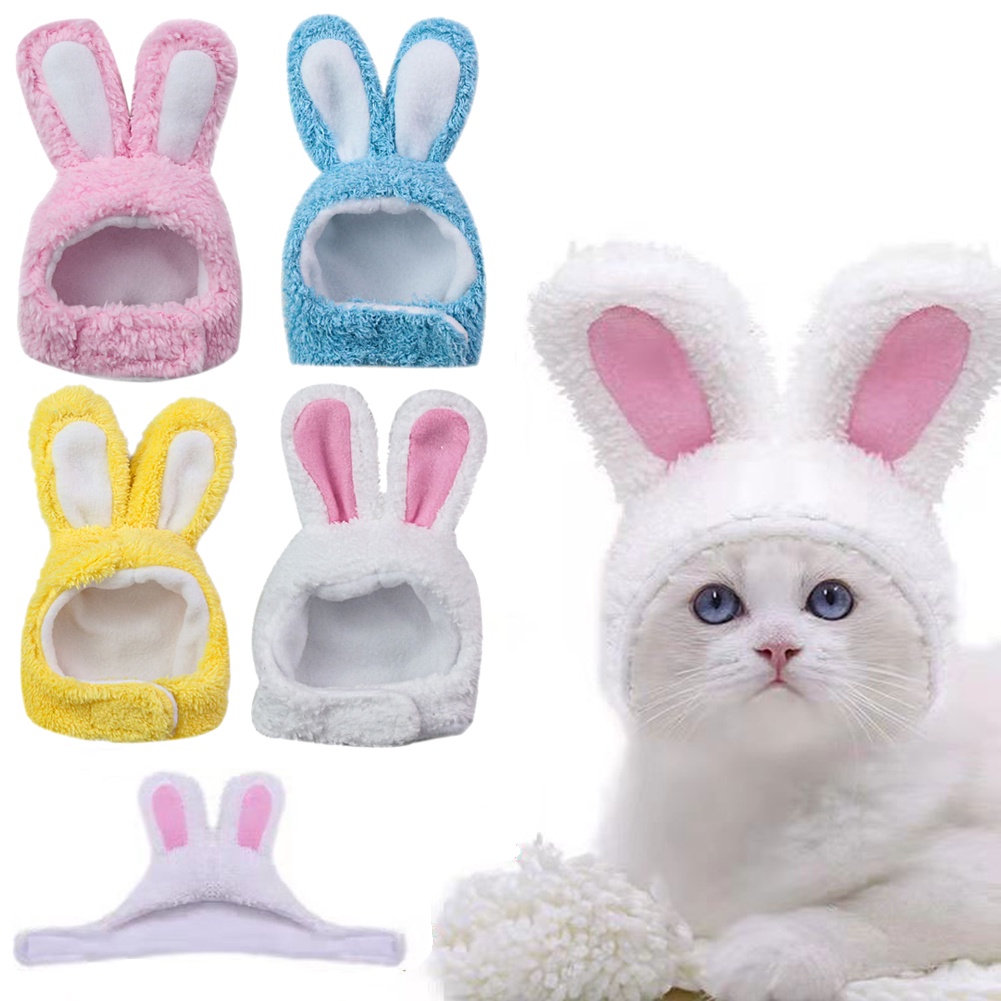 Mũ Tai Thỏ Bằng Lông Nhung Dễ Thương Xinh Xắn Dành Cho Thú Cưng