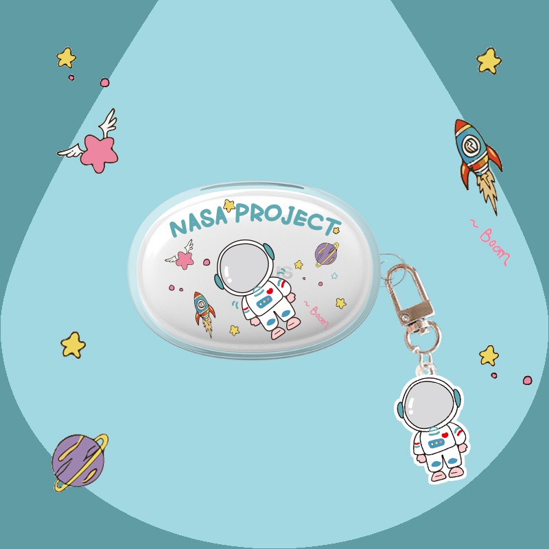 BASEUS Vỏ Bảo Vệ Hộp Sạc Tai Nghe TWS Bowie E2 Bằng TPU Mềm Trong Suốt + Dây Đeo Chống Sốc Đơn Giản