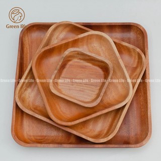Khay gỗ Xà Cừ vuông 25cm