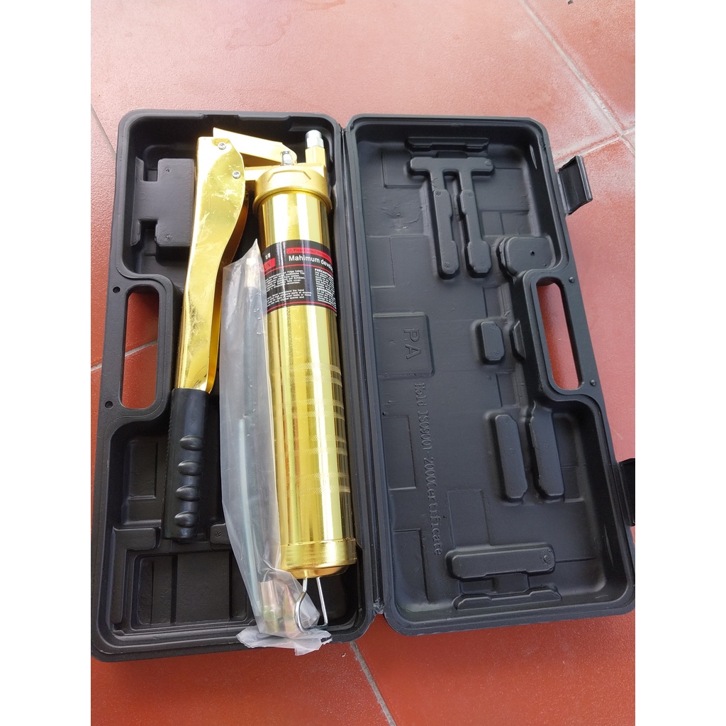 Bơm mỡ bò 2 ty 2 xy lanh 900CC dùng mỡ con sâu, mỡ tuýp, mỡ đóng chai