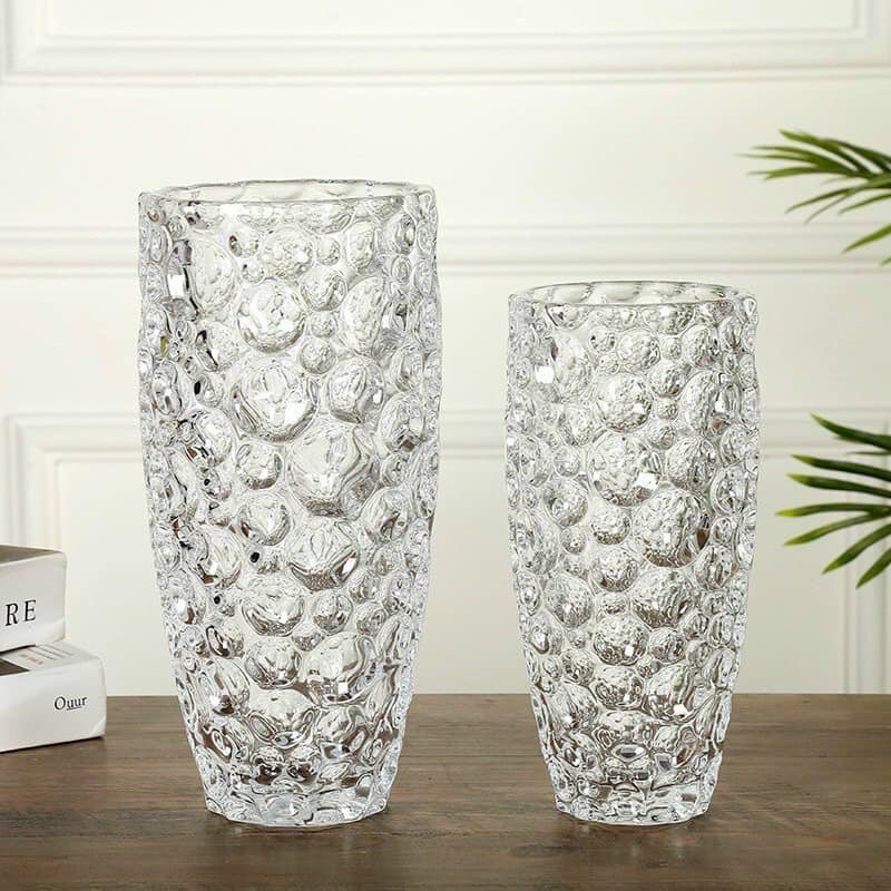 Bình hoa thủy tinh pha lê trắng 30cm