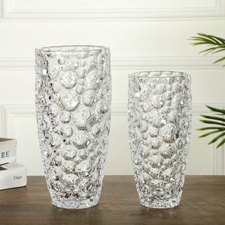 Bình hoa thủy tinh pha lê trắng 30cm