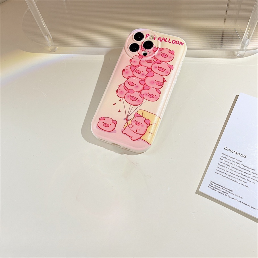 Ốp Điện Thoại Mềm Hình Heo Dễ Thương Cho Iphone6 6splus 7 7plus 8 8plus XR x xs 12 11 pro max plus 13 promax-5013