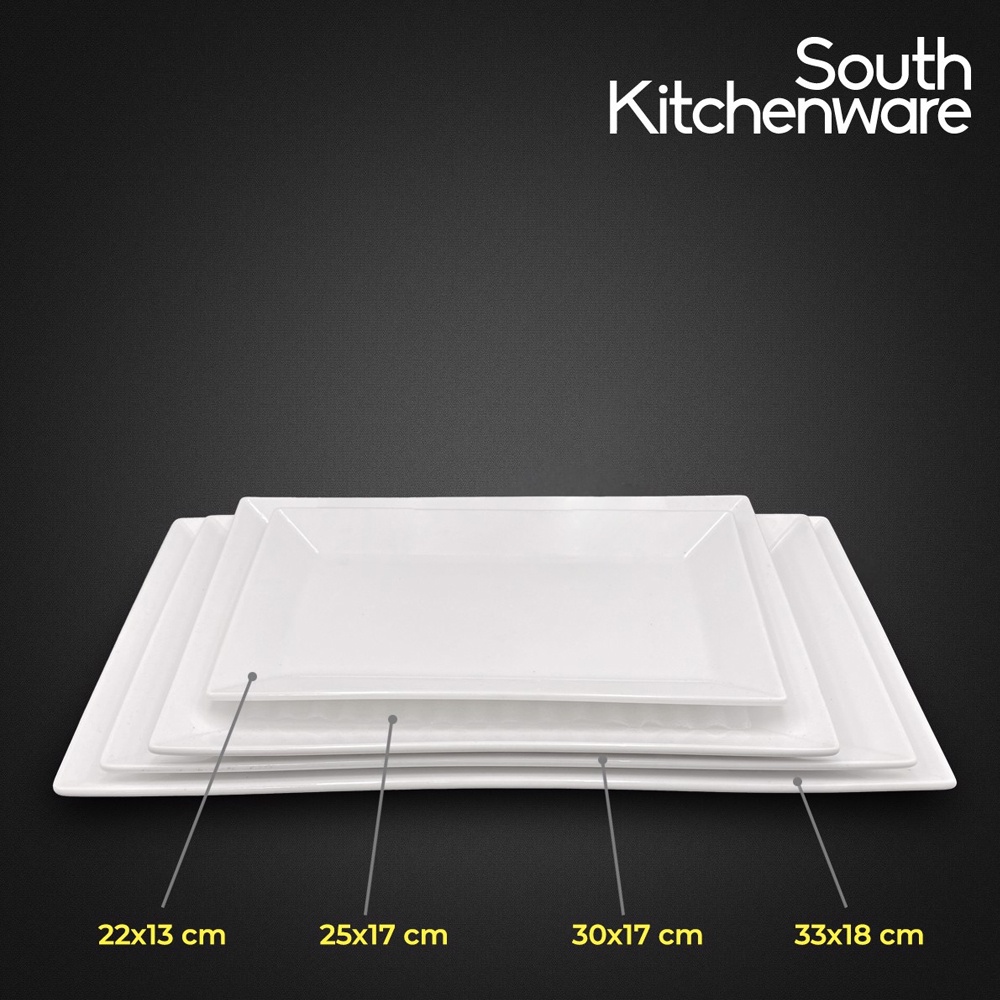 Dĩa chữ nhật lá 22x13cm, 25x17cm, 30x17cm, 33x18cm Misc_Assortment Lys Trắng Ngà sứ tráng men Minh Long