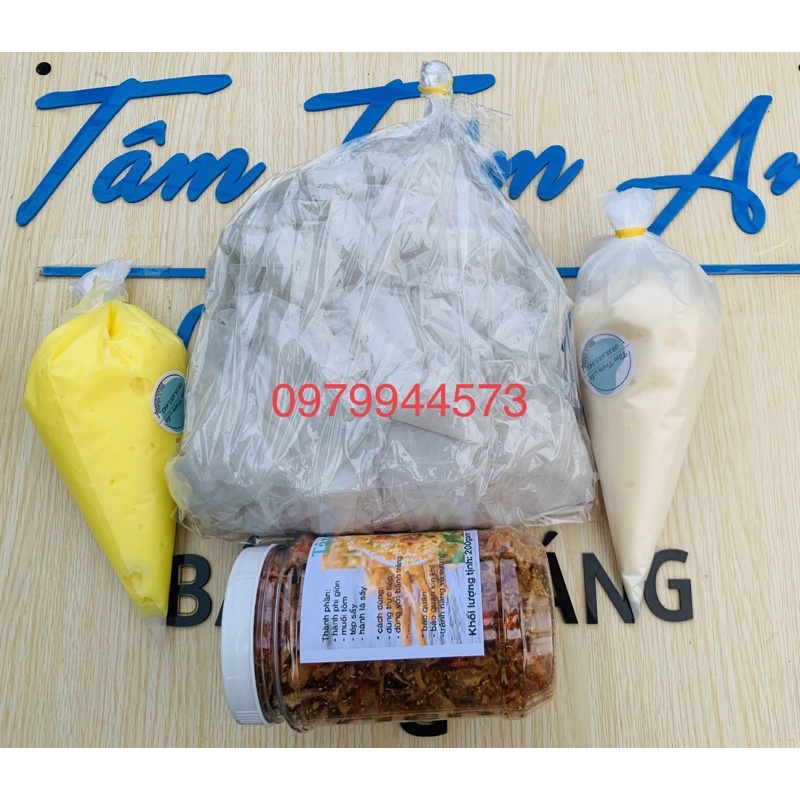 500gam BÁNHTRÁNG RÌA phơi sương, 200g MUỐI TÉP HÀNH, 190g BƠ TRẮNG/ VÀNG
