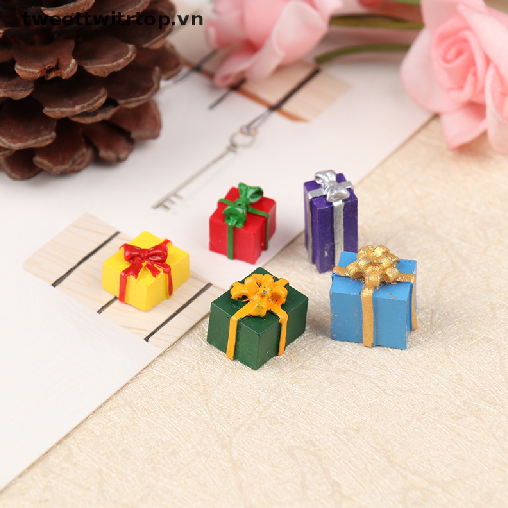 Set 5 Hộp Quà Mini 1 / 12 Dùng Để Trang Trí Nhà Búp Bê