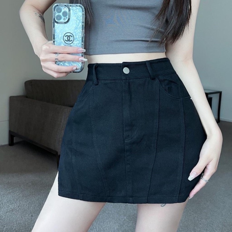 Quần Short KAKI KHOÉT XẺ VẠT Váy Dáng Chữ A Lưng Cao Thời Trang Nữ - Thiên Yết