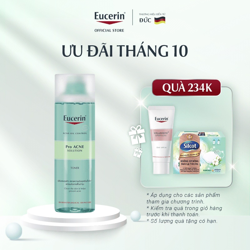 Nước cân bằng cho da nhờn mụn Eucerin Pro Acne Toner 200ml