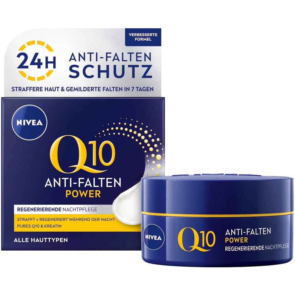 KEM DƯỠNG DA NIVEA Q10 Power Anti Wrinkle + Firming tái tạo da Ban đêm 50ml