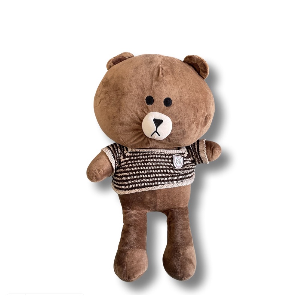 Gấu Brown áo len, chuột Minnie, gấu Teddy ôm tim màu xám dễ thương, thú nhồi bông lớn loại mềm mịn