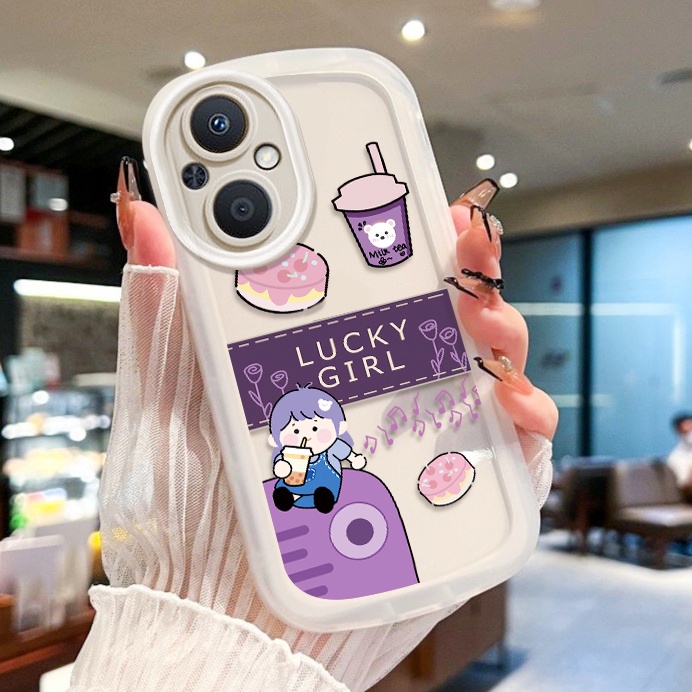 OPPO Reno 8T 4G Reno 8T 5G Reno 8Z 5G Reno 7Z 5G Reno 6Z 5G Reno 8 5G Reno 5Z 5G Reno 7 5G Reno 6 5G Reno 5 Ốp điện thoại silicon hình cô gái mắt to dễ thương