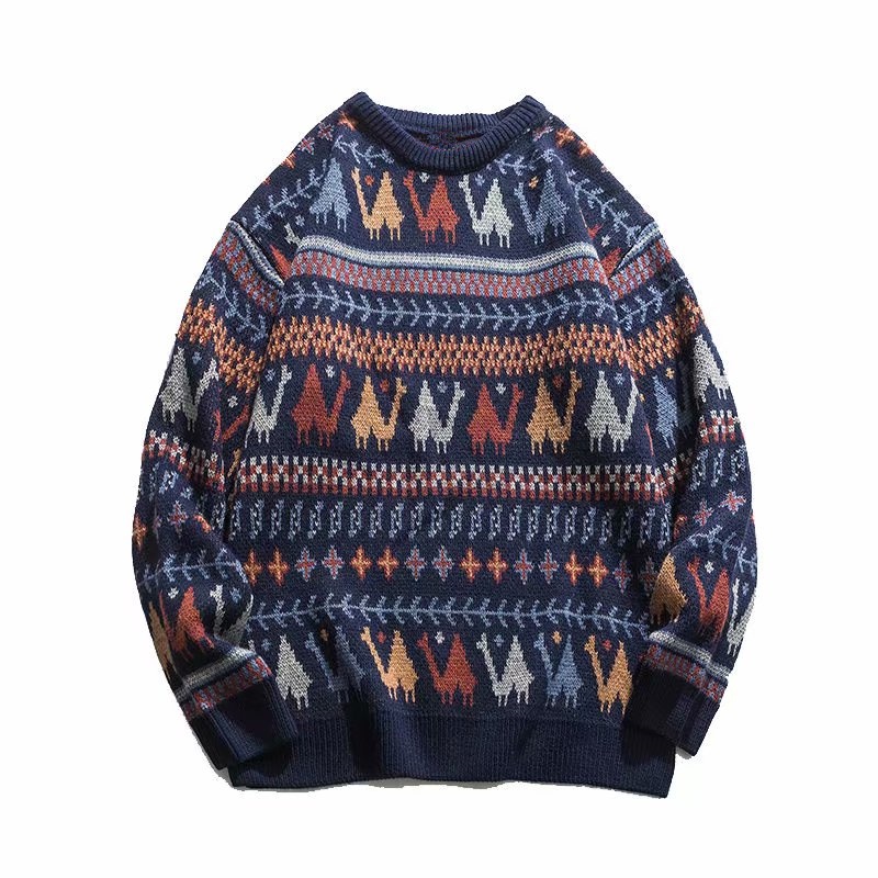 Áo Sweater Dáng Rộng Phong Cách Dân Tộc Nhật Bản Thời Trang Thu Đông Dành Cho Couple