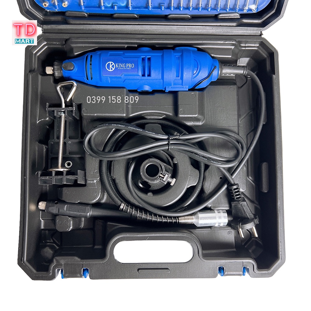 Bộ Máy Khoan Mài cắt Khắc mini Đa Năng Kingpro 200W 150 chi tiết  Điều Chỉnh 6 tốc độ