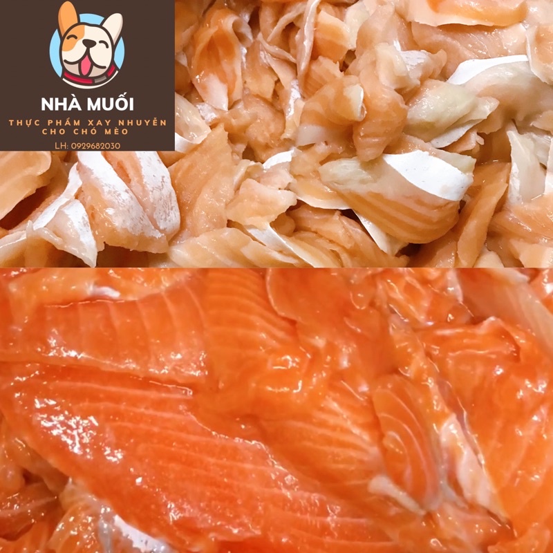 Vụn nạc hồi và lườn hồi filê ko xương 1kg - thức ăn xay nhuyễn cho chó mèo - thức ăn xay chó mèo TPHCM