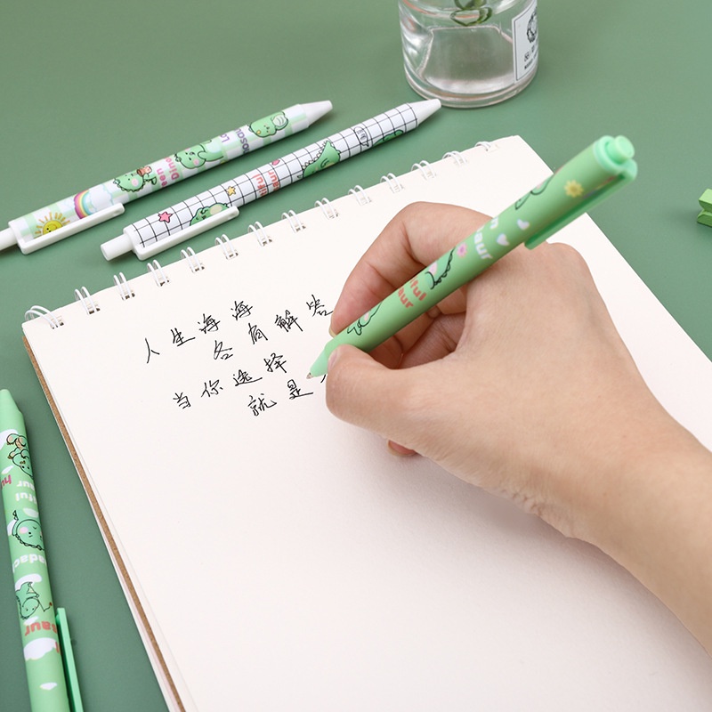 Bút bi ngòi 0.5mm họa tiết khủng long đáng yêu