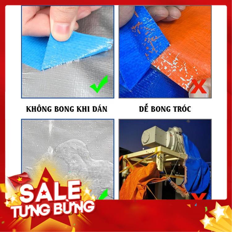 Bạt Che Nắng Mưa Nam Việt - Kích Thước 2x4 - Màu Bạc - May Viền Đóng Khoen Sẵn - Chống Thấm Nước