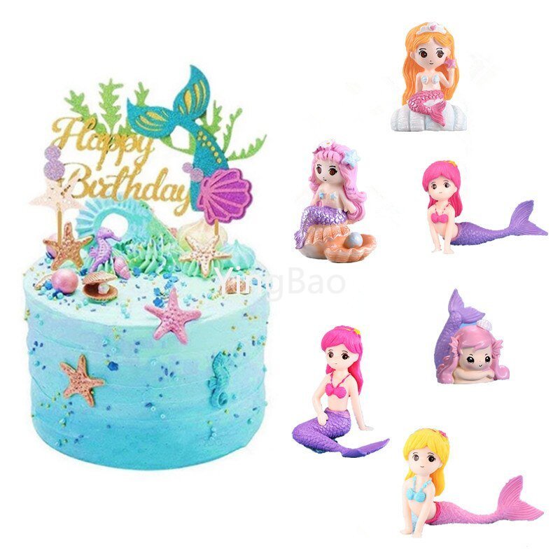 Topper Trang Trí Bánh Kem Hình Đuôi Nàng Tiên Cá