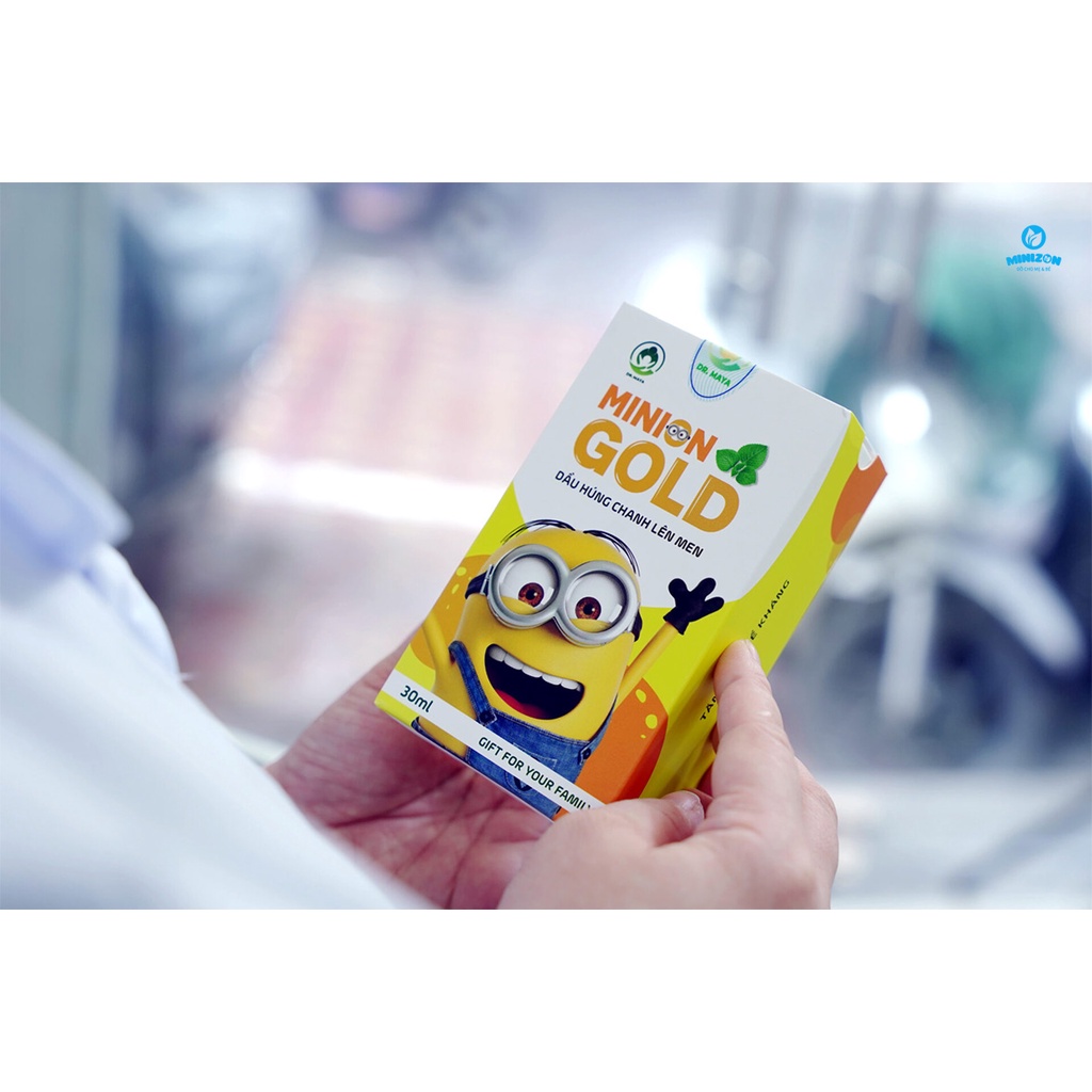 Tinh dầu húng chanh lên men Minion Gold 30ml giảm ho, khò khè, tăng đề kháng cho bé