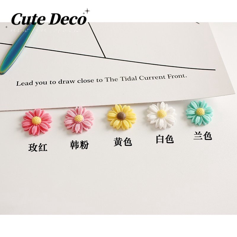 [Deco] Giày Crocs (9 Kiểu) Màu Trắng / Xanh Dương / Xanh Dương / Nút Charm Hình Hoa Cúc Dễ Thương DIY