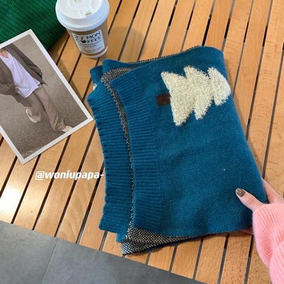 Khăn Choàng Giáng Sinh &quot;Cùng Nhau Với ba&quot; Quà Tặng Giáng Sinh Thu Đông Ấm Áp Giả cashmere Cho Nữ